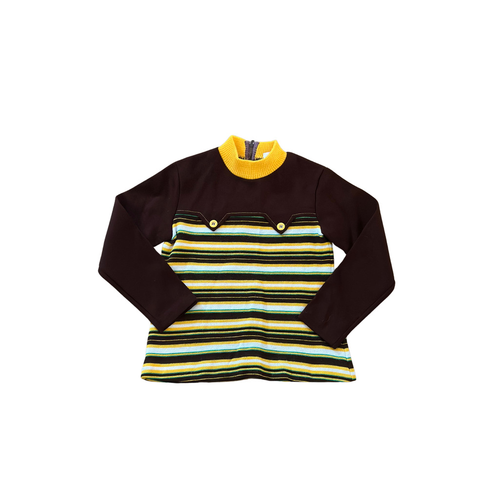 Vintage 70's Bayer Dralon Striped Turtleneck I 6